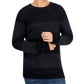 INC International Concepts Men's Plaited Crewneck Sweater Black Size Medium