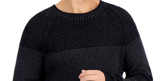 INC International Concepts Men's Plaited Crewneck Sweater Black Size Medium