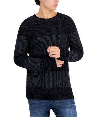 INC International Concepts Men's Plaited Crewneck Sweater Black Size X-Large