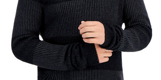 INC International Concepts Men's Plaited Crewneck Sweater Black Size X-Large