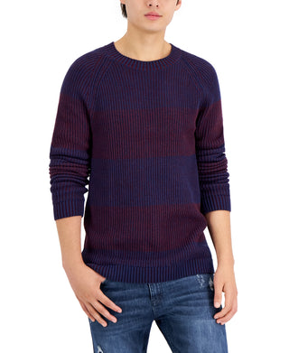 INC International Concepts Men's Plaited Crewneck Sweater Blue Size Large
