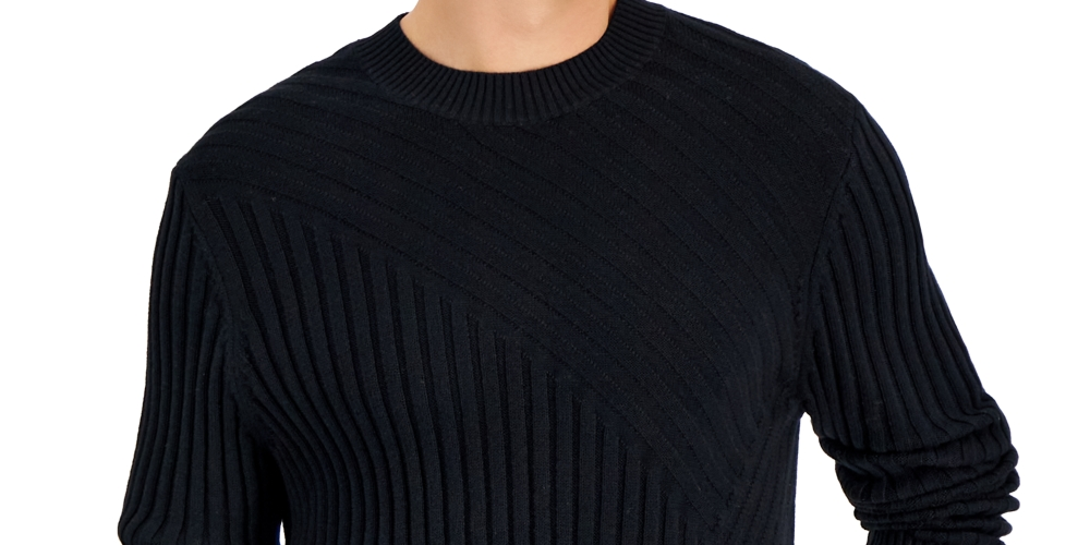 INC International Concepts Men's Tucker Crewneck Sweater Black Size Large