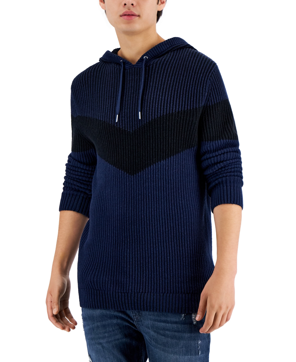 INC International Concepts Men's Colorblocked Hoodie Sweater Blue Size XX-Large