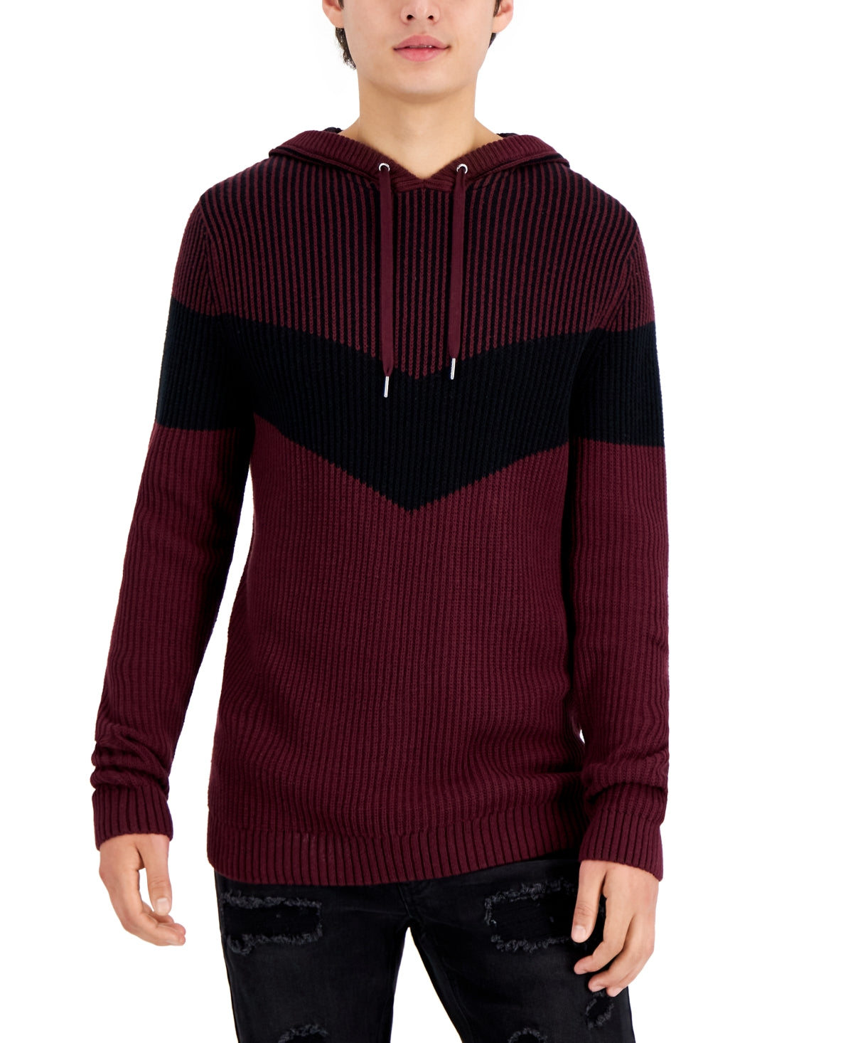 INC International Concepts Men's Colorblocked Hoodie Sweater Red Size XX-Large