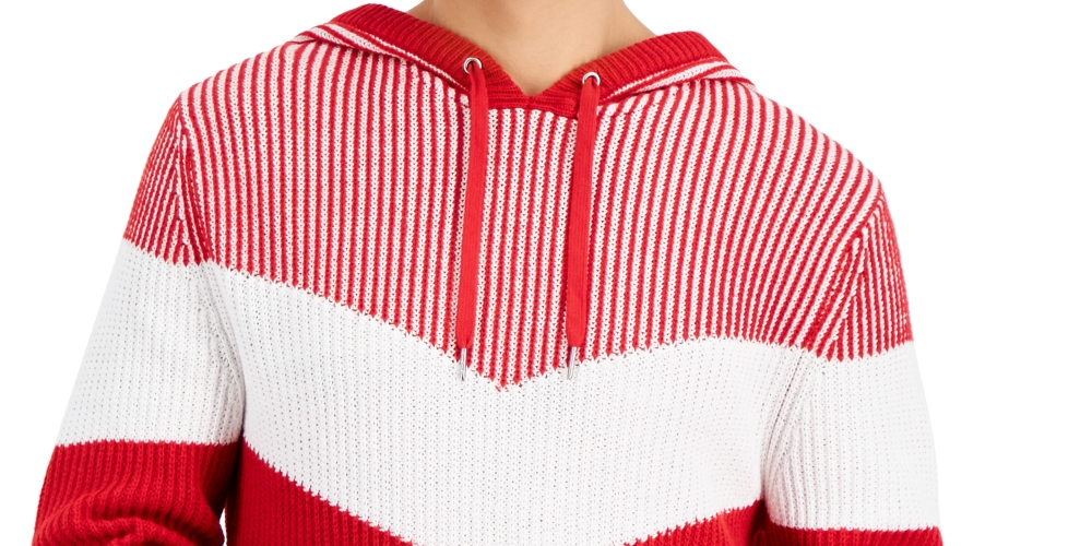 INC International Concepts Men's Colorblocked Hoodie Sweater Red Size Large