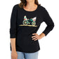 Karen Scott Women's Long Sleeve Holiday Top Black Size X-Large
