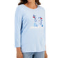 Karen Scott Women's Holiday Beach Top Blue Size Large