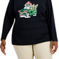 Karen Scott Women's Embellished Top Black Size 2X
