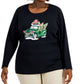 Karen Scott Women's Embellished Top Black Size 3X