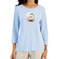 Karen Scott Women's Holiday Beach Top Blue Size Large