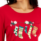 Karen Scott Women's Long Sleeve Holiday Top Red Size Medium