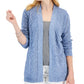 Karen Scott Women's Diamond Knit Open Front Cardigan Blue Size XX-Large