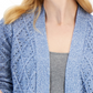 Karen Scott Women's Diamond Knit Open Front Cardigan Blue Size XX-Large