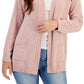 Karen Scott Women's Chenille Patch Pocket Cardigan Pink Size Medium