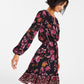 INC International Concepts Women's Floral Print Mini Dress Black Size X-Small