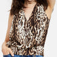 INC International Concepts Women's Cheetah Print Leopard Top Brown Size X-Large