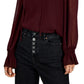 INC International Concepts Women's Clip Dot Tie Neck Blouse Red Size Large