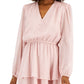 INC International Concepts Women's Metallic Clip Dot Tiered Dress Pink Size X-Large