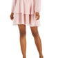 INC International Concepts Women's Metallic Clip Dot Tiered Dress Pink Size X-Large