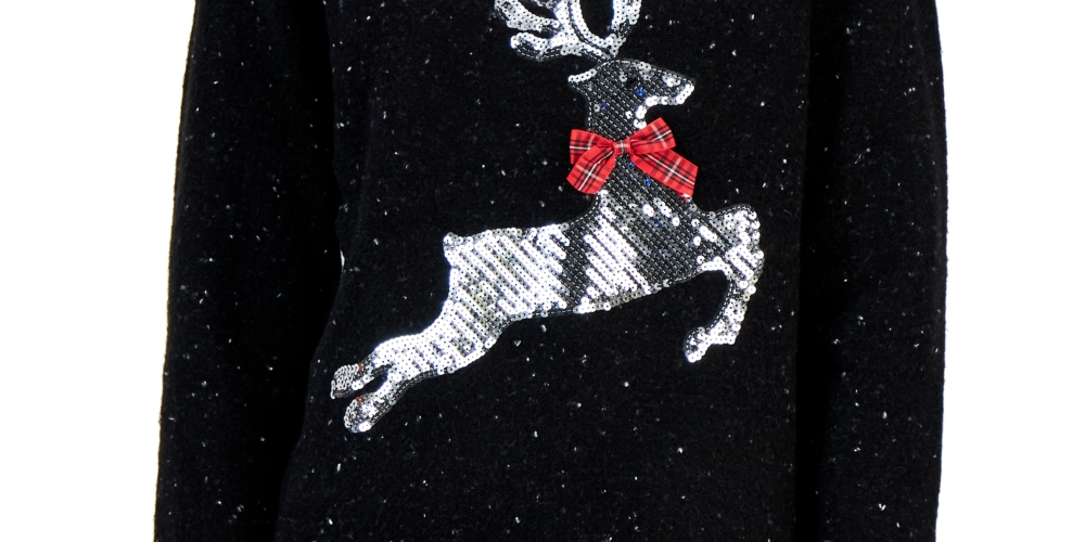 Karen Scott Women's Holiday Sweater Black Size X-Large