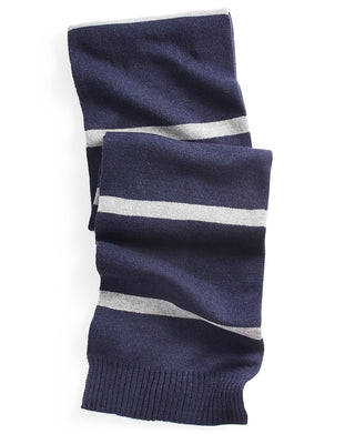 Alfani Men's Horizontal Stripe Knit Scarf Blue Size Regular