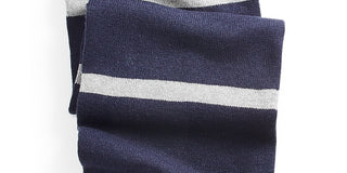 Alfani Men's Horizontal Stripe Knit Scarf Blue Size Regular