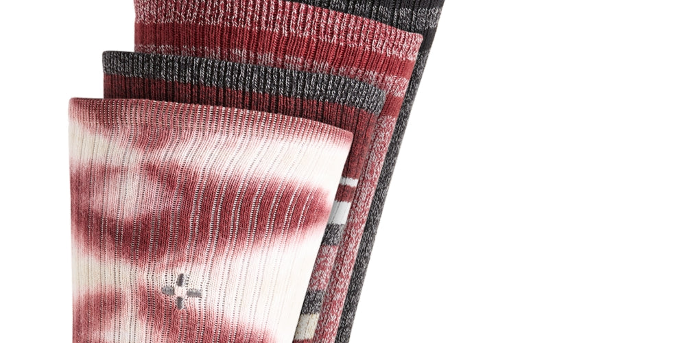 Sun + Stone Men's 4 Pack Crew Socks Red Size 10-13