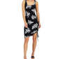 INC International Concepts Women's Printed Side Ruched Dress Black Size Small