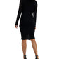 INC International Concepts Women's V Neck Ruched Mesh Dress Black Size Medium