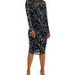 INC International Concepts Women's Printed Mesh Dress Black Size X-Small