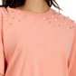 INC International Concepts Women's Embellished Dolman Sleeve Tee Orange Size Small