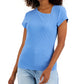 INC International Concepts Women's Asymmetrical T-Shirt Blue Size XX-Large