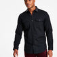 | Inc International Concepts Men's Classic-Fit Solid Button-Down Shirt with Faux-Leather Collar,Black Size M