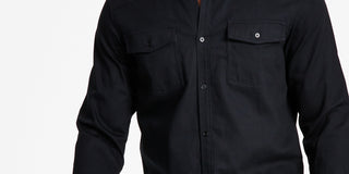 | Inc International Concepts Men's Classic-Fit Solid Button-Down Shirt with Faux-Leather Collar,Black Size M