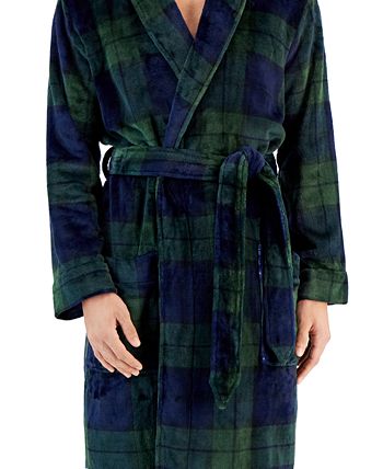 Club Room Men's Plush Pajama Robe Blue Size Small