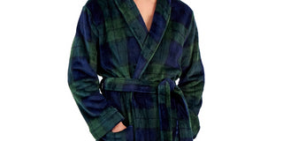 Club Room Men's Plush Pajama Robe Blue Size Small
