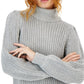 INC International Concepts Women's Metallic Flecked Turtleneck Sweater Gray Size Small