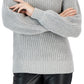 INC International Concepts Women's Metallic Flecked Turtleneck Sweater Gray Size Small