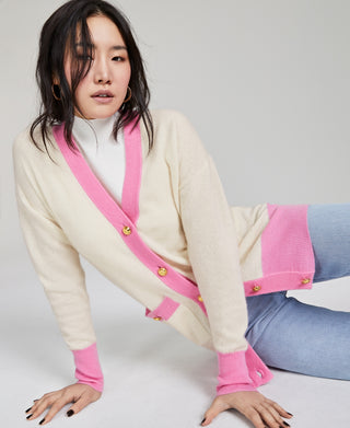 Charter Club Women's Colorblocked Cardigan Brown Size Small