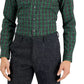 Club Room Men's Slim Fit 4 Way Stretch Plata Plaid Dress Shirt Green Size X-Large