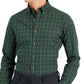 Club Room Men's Slim Fit 4 Way Stretch Plata Plaid Dress Shirt Green Size XX-Large