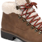 Sun + Stone Men's Glenn Faux Leather Fleece Trimmed Lace Up Boots Brown
