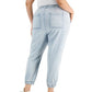 Style & Co Women's Utility Denim Jogger Pants Blue Size 14W