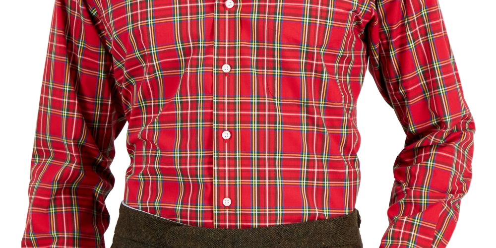 Club Room Men's Regular Fit Cotton Dress Shirt Red Size 17X32X33