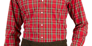 Club Room Men's Regular Fit Cotton Dress Shirt Red Size 18X34X35