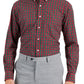 Club Room Men's Regular Fit Tumaco Plaid Cotton Dress Shirt Red Size 16.5X34X35