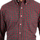 Club Room Men's Regular Fit Tumaco Plaid Cotton Dress Shirt Red Size 16.5X34X35