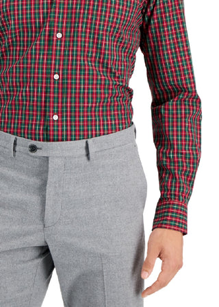 Club Room Men's Regular Fit Tumaco Plaid Cotton Dress Shirt Red Size 16.5X34X35