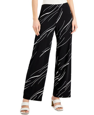 Alfani Women's Knit Wide Leg Pant Black Size Petite X-Large