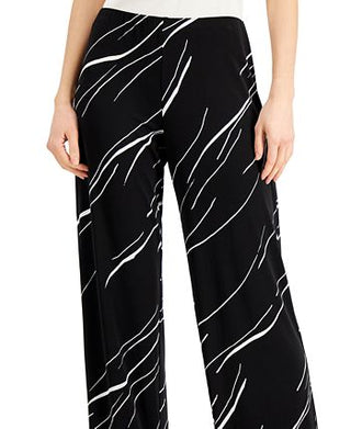 Alfani Women's Knit Wide Leg Pant Black Size Petite X-Large